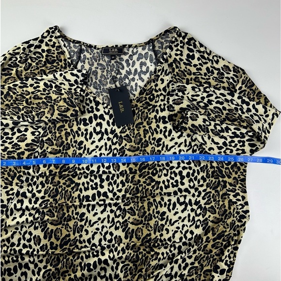 L & B Lucky and Blessed Women’s Plus Leopard Print Shirt Size 3X - Picture 9 of 11